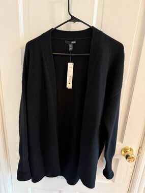 Aqua Black Open-Front Cardigan NWT 100% Cashmere